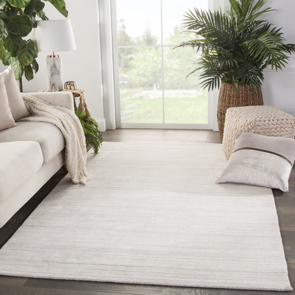 Jaipur Living Tundra Handmade Solid White/ Gray Area Rug (10'X14')
