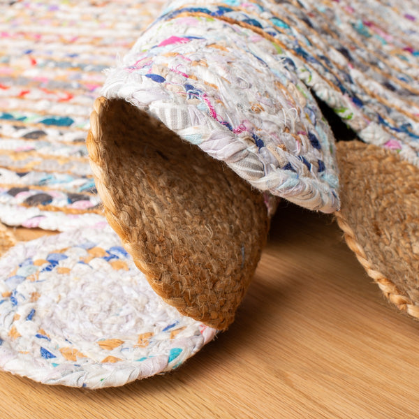 Cape Cod 201 Contemporary Hand Woven Jute & Cotton Rug Beige / Multi