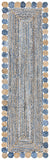Cape Cod 201 Contemporary Hand Woven Jute & Cotton Rug Blue / Beige