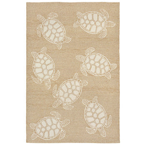 Trans-Ocean Liora Manne Capri Turtle Casual Indoor/Outdoor Hand Tufted 80% Polyester/20% Acrylic Rug Neutral 7'6" x 9'6"