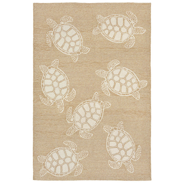 Trans-Ocean Liora Manne Capri Turtle Casual Indoor/Outdoor Hand Tufted 80% Polyester/20% Acrylic Rug Neutral 7'6" x 9'6"