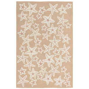Trans-Ocean Liora Manne Capri Starfish Casual Indoor/Outdoor Hand Tufted 80% Polyester/20% Acrylic Rug Neutral 7'6" x 9'6"