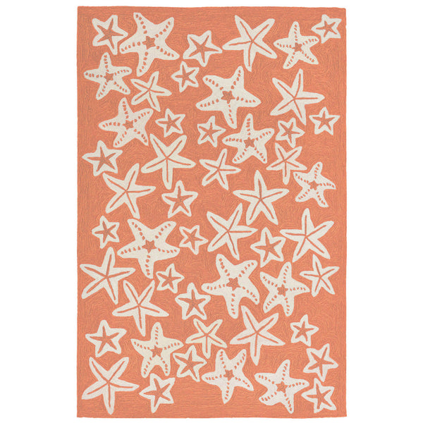 Trans-Ocean Liora Manne Capri Starfish Casual Indoor/Outdoor Hand Tufted 80% Polyester/20% Acrylic Rug Coral 7'6" x 9'6"