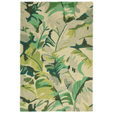 Trans-Ocean Liora Manne Capri Palm Leaf Casual Indoor/Outdoor Hand Tufted 80% Polyester/20% Acrylic Rug Green 7'6" x 9'6"