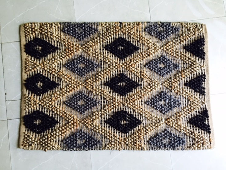 Cape Cod 861 Hand Woven 100 % Jute Rug in Natural, Black 8ft x 10ft