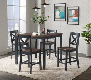 Vilo Home Carmel Dark Farmhouse 5 Piece Counter Height Dining Set VH515 VH515