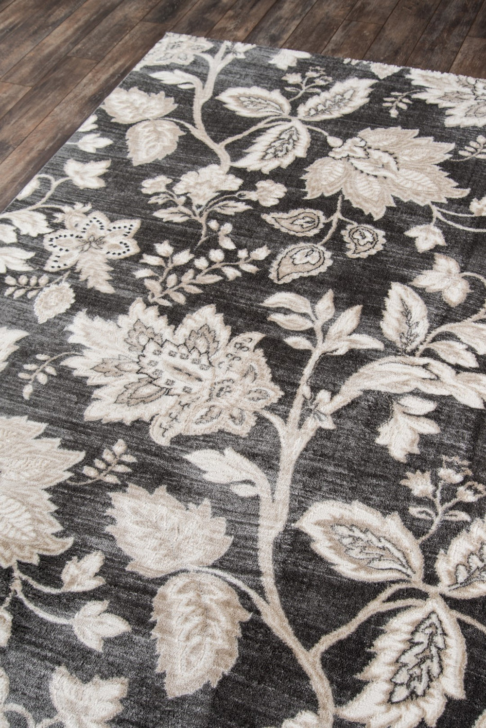 Momeni Carroll Gardens CG-01 Machine Made Transitional Floral Indoor Area Rug Charcoal 9'3" x 12'6" CAROLCG-01CHR93C6