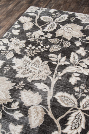 Momeni Carroll Gardens CG-01 Machine Made Transitional Floral Indoor Area Rug Charcoal 9'3" x 12'6" CAROLCG-01CHR93C6