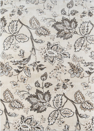 Momeni Carroll Gardens CG-01 Machine Made Transitional Floral Indoor Area Rug Ivory 9'3" x 12'6" CAROLCG-01IVY93C6