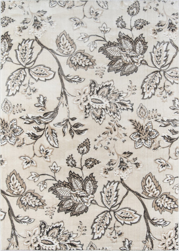 Momeni Carroll Gardens CG-01 Machine Made Transitional Floral Indoor Area Rug Ivory 9'3" x 12'6" CAROLCG-01IVY93C6