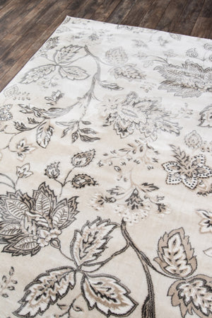 Momeni Carroll Gardens CG-01 Machine Made Transitional Floral Indoor Area Rug Ivory 9'3" x 12'6" CAROLCG-01IVY93C6