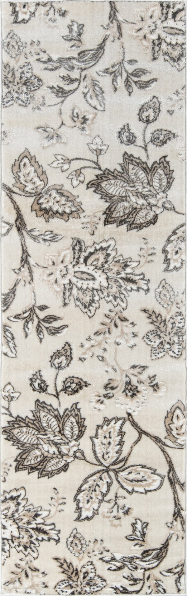 Momeni Carroll Gardens CG-01 Machine Made Transitional Floral Indoor Area Rug Ivory 9'3" x 12'6" CAROLCG-01IVY93C6
