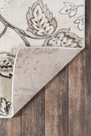 Momeni Carroll Gardens CG-01 Machine Made Transitional Floral Indoor Area Rug Ivory 9'3" x 12'6" CAROLCG-01IVY93C6
