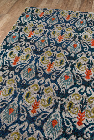 Momeni Casa CAS-2 Machine Made Transitional Ikat Indoor Area Rug Navy 9'3" x 12'6" CASABCAS-2NVY93C6