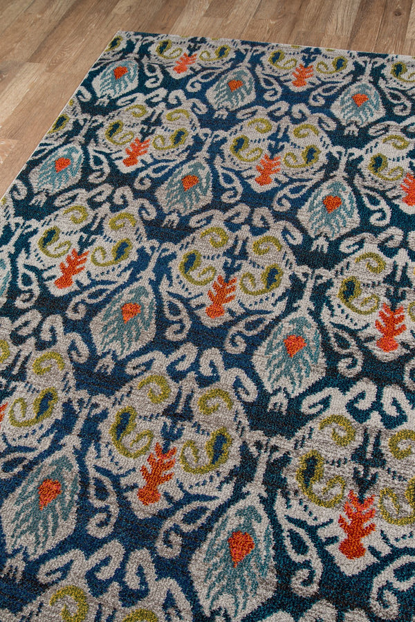 Momeni Casa CAS-2 Machine Made Transitional Ikat Indoor Area Rug Navy 9'3" x 12'6" CASABCAS-2NVY93C6