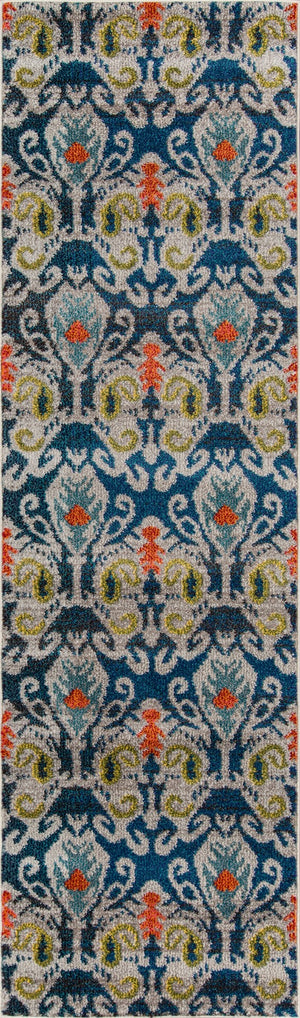 Momeni Casa CAS-2 Machine Made Transitional Ikat Indoor Area Rug Navy 9'3" x 12'6" CASABCAS-2NVY93C6