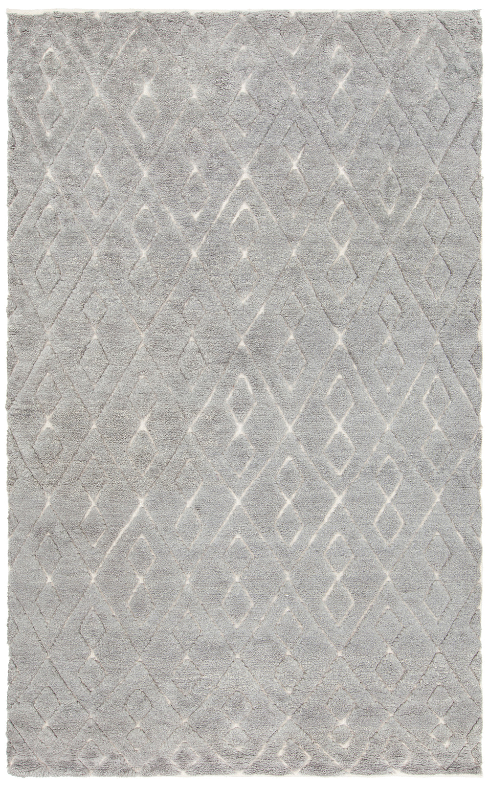 Chandra Rugs Catalina 80% Wool + 20% Cotton Hand Knotted Contemporary Rug Silver 7'9 x 10'6