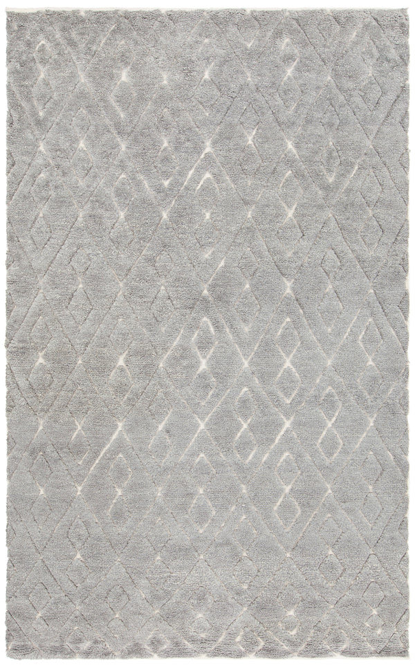 Chandra Rugs Catalina 80% Wool + 20% Cotton Hand Knotted Contemporary Rug Silver 7'9 x 10'6