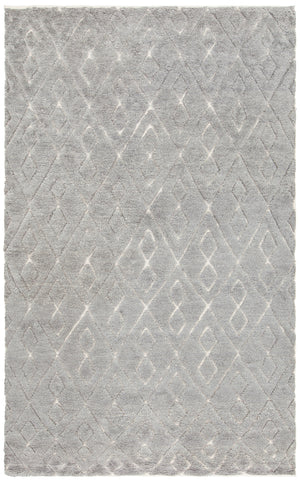Chandra Rugs Catalina 80% Wool + 20% Cotton Hand Knotted Contemporary Rug Silver 7'9 x 10'6