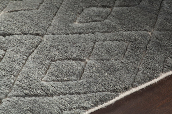 Chandra Rugs Catalina 80% Wool + 20% Cotton Hand Knotted Contemporary Rug Silver 7'9 x 10'6