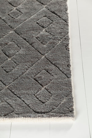 Chandra Rugs Catalina 80% Wool + 20% Cotton Hand Knotted Contemporary Rug Grey 7'9 x 10'6