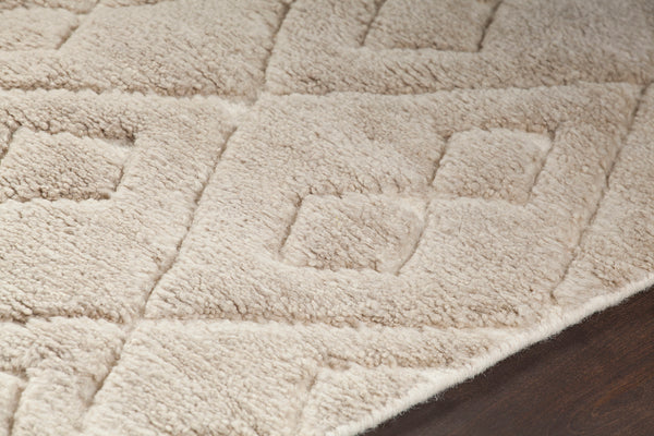 Chandra Rugs Catalina 80% Wool + 20% Cotton Hand Knotted Contemporary Rug Beige 7'9 x 10'6
