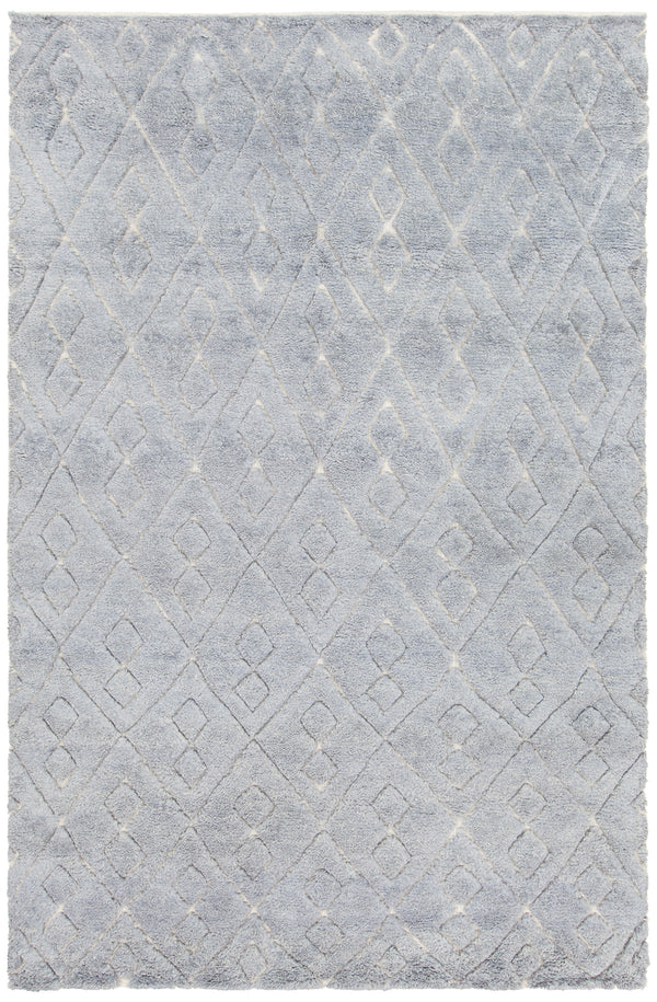 Chandra Rugs Catalina 80% Wool + 20% Cotton Hand Knotted Contemporary Rug Blue 7'9 x 10'6