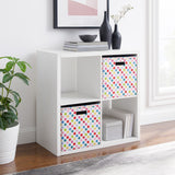 Galli 4 Cubby Storage Cabinet White