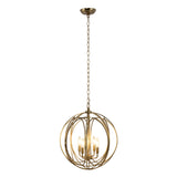 4 Light Chandelier In Satin Brass Finish