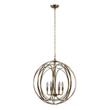 Yosemite Home Decor 6 Light Chandelier In Satin Brass Finish CB8367-YHD