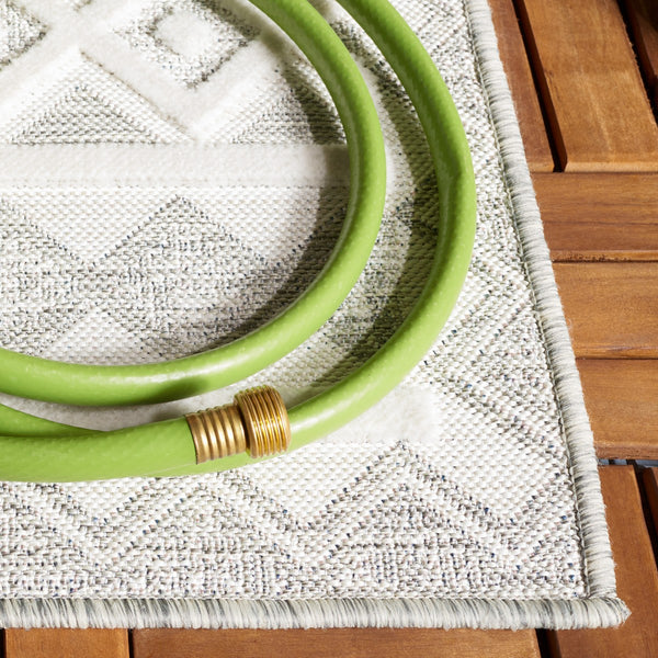 Safavieh Cabana 418 Power Loomed Indoor / Outdoor Rug Grey / Ivory 9' x 12'