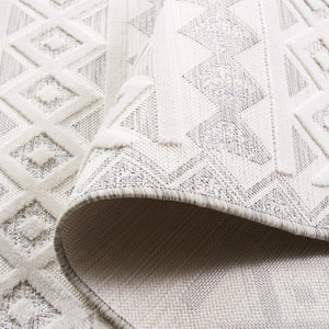 Safavieh Cabana 418 Power Loomed Indoor / Outdoor Rug Grey / Ivory 9' x 12'