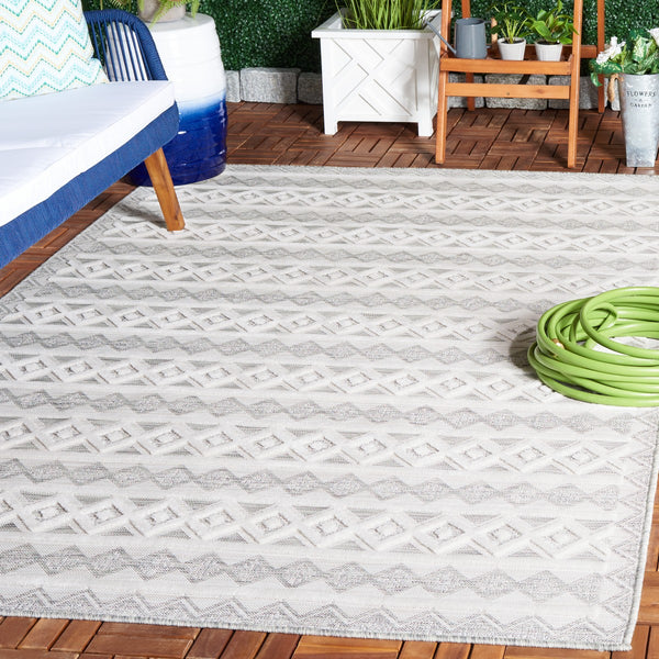 Safavieh Cabana 418 Power Loomed Indoor / Outdoor Rug Grey / Ivory 9' x 12'