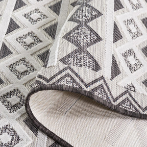 Safavieh Cabana 418 Power Loomed Indoor / Outdoor Rug Black / Grey Ivory 9' x 12'