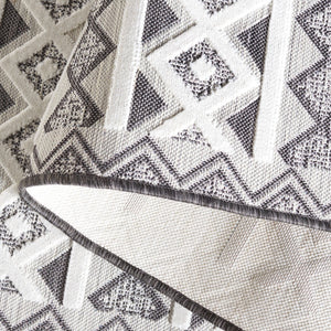 Safavieh Cabana 418 Power Loomed Indoor / Outdoor Rug Black / Grey Ivory 9' x 12'