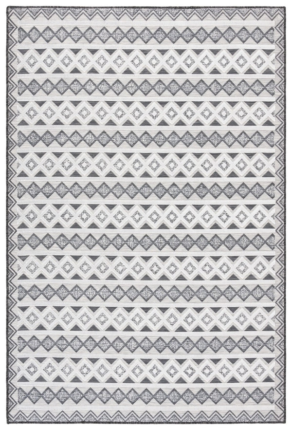 Safavieh Cabana 418 Power Loomed Indoor / Outdoor Rug Black / Grey Ivory 9' x 12'