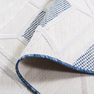 Safavieh Cabana 420 Power Loomed Indoor / Outdoor Rug Ivory / Navy 9' x 12'