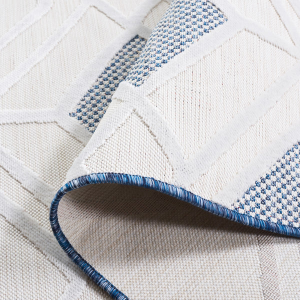 Safavieh Cabana 420 Power Loomed Indoor / Outdoor Rug Ivory / Navy 9' x 12'