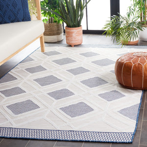 Safavieh Cabana 420 Power Loomed Indoor / Outdoor Rug Ivory / Navy 9' x 12'