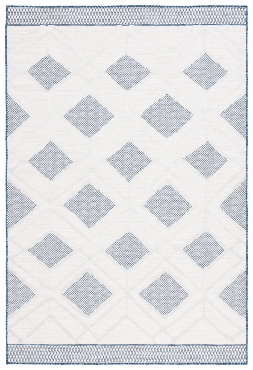 Safavieh Cabana 420 Power Loomed Indoor / Outdoor Rug Ivory / Navy 9' x 12'