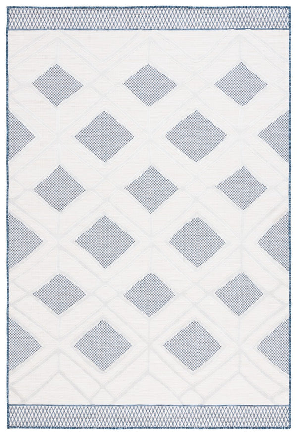 Safavieh Cabana 420 Power Loomed Indoor / Outdoor Rug Ivory / Navy 9' x 12'