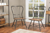 Baxton Studio Longford "Dark-Walnut" Wood and Black Metal Vintage Industrial Dining Chair (Set of 2)