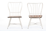 Baxton Studio Longford "Dark-Walnut" Wood and White Metal Vintage Industrial Dining Chair (Set of 2)