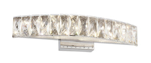 Bethel Chrome LED Wall Sconce in Stainless Steel & Crystal