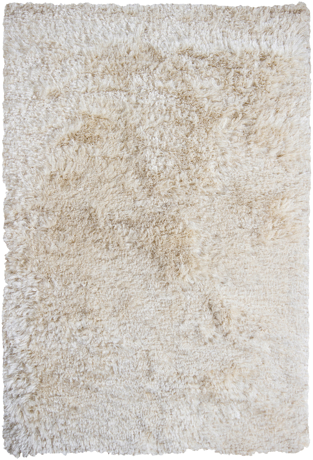 Chandra Rugs Celecot 60% Wool + 40% Polyester Hand-Woven Contemporary Shag Rug Off White 9' x 13'