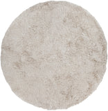 Chandra Rugs Celecot 60% Wool + 40% Polyester Hand-Woven Contemporary Shag Rug Off White 7'9 Round