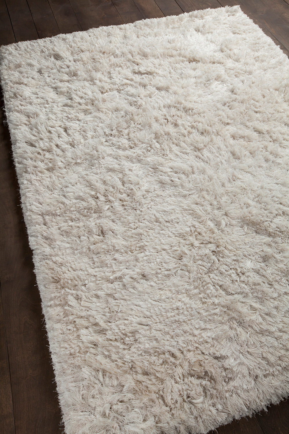 Chandra Rugs Celecot 60% Wool + 40% Polyester Hand-Woven Contemporary Shag Rug Off White 9' x 13'