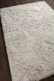Chandra Rugs Celecot 60% Wool + 40% Polyester Hand-Woven Contemporary Shag Rug Off White 9' x 13'
