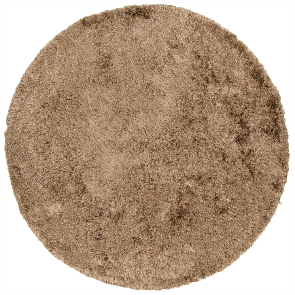 Chandra Rugs Celecot 60% Wool + 40% Polyester Hand-Woven Contemporary Shag Rug Olive 7'9 Round