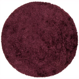 Chandra Rugs Celecot 60% Wool + 40% Polyester Hand-Woven Contemporary Shag Rug Plum 7'9 Round